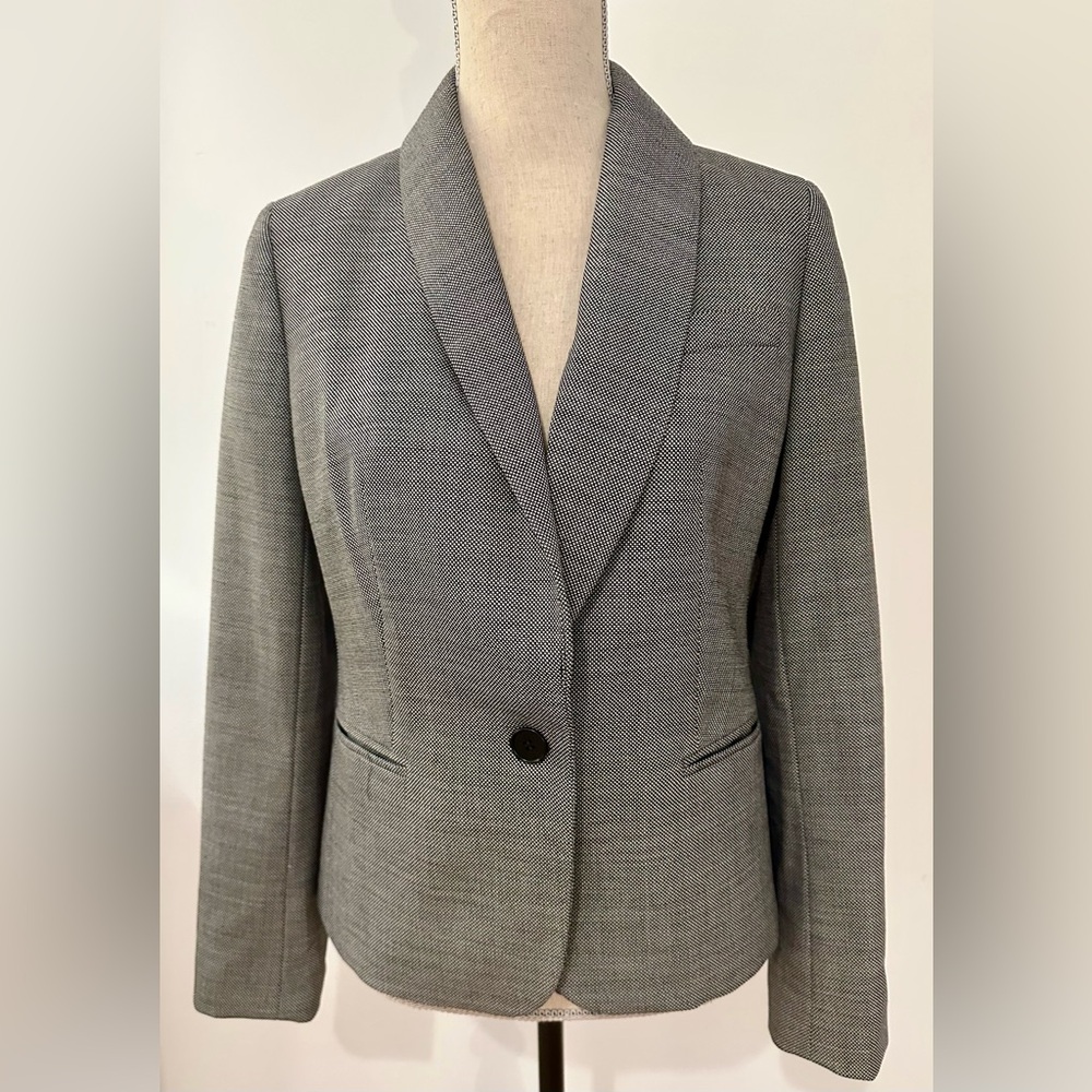 Talbots Gray Blazer 6 Wool Blend Single Breasted Suit Separate Office Minimalist
